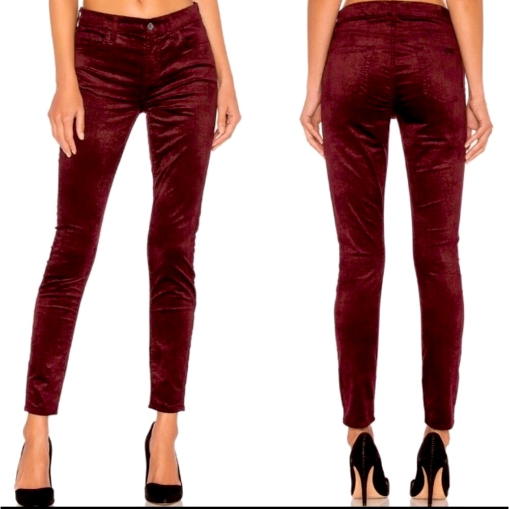 7 for all mankind Burgundy Velvet Pants 26 - Picture 2 of 12